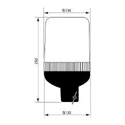 Gyrophares orange montage standard iso a 24 voltios H1 diámyro 140mm