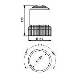 Gyrophares orange montage standard iso b2 y b1 12/24 voltios H1 diámyro 145mm