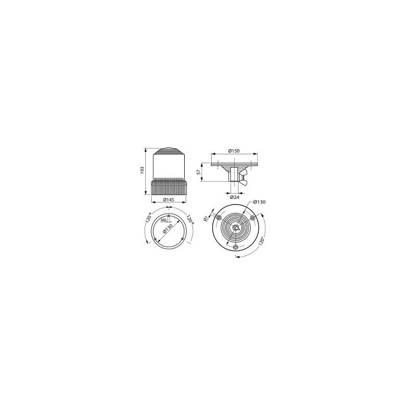 Rotating Beacon orange montage standard iso DIN A ou B 12/24 volts H1 Durchmesser 150mm Rotating Beacon orange montage standard iso DIN A ou B 12/24 volts H1 Durchmesser 150mm