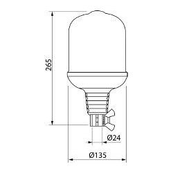 Gyrophares orange 12 volts H1 diámyro 135mm montage iso a