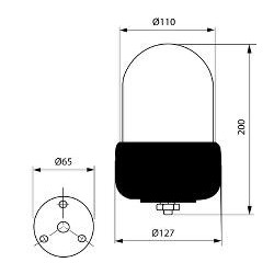 Gyrophares orange 12/24 voltios H1 diámyro 110mm