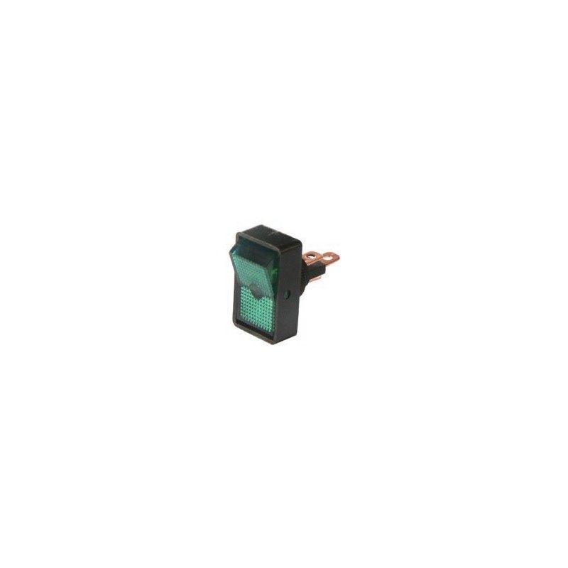 Rocker Switch Green 12V - 10 Amp