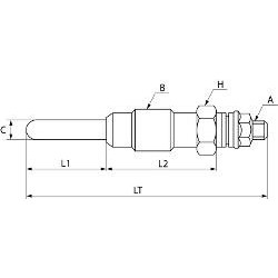 Bujía de precuñantamiento sustituye Beru 0101022604 / 0101072603 / 154gs