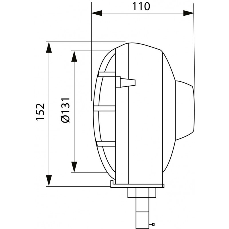 Phare homologué pour tracteur droit /gauche fixation horizontal