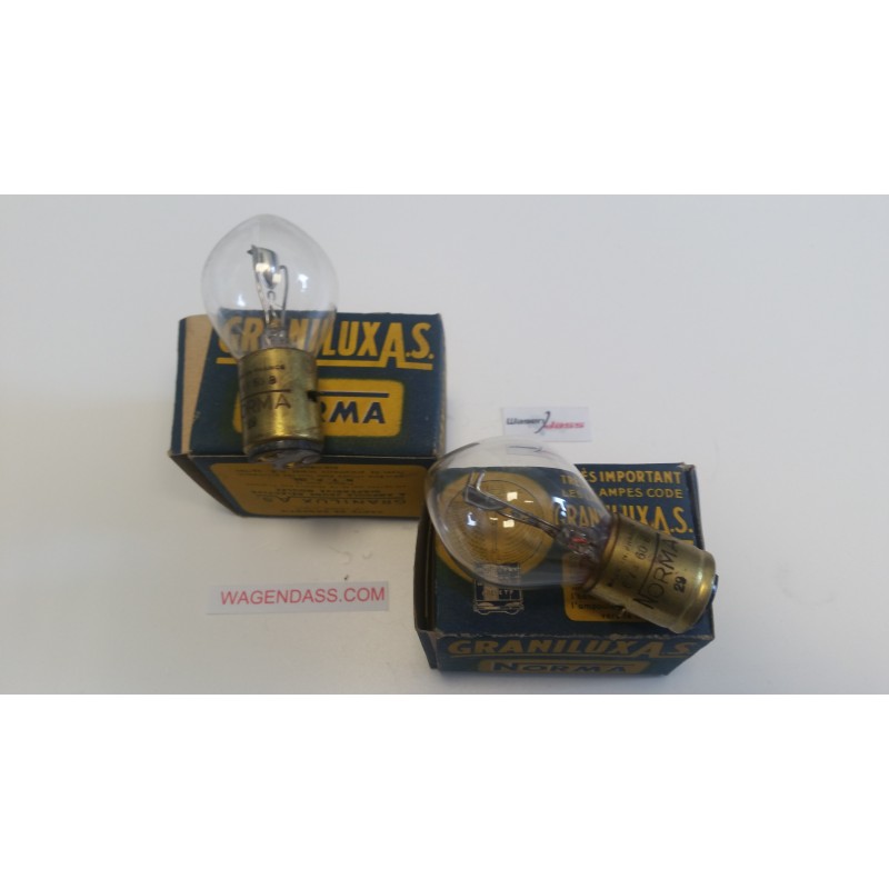 Jeu de 2 ampoules Norma 6 volts 60B / 2 ergots 