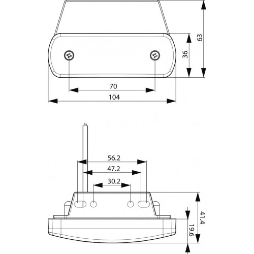 LED Side Marker Lamp 12 / 24 volts