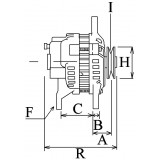 Alternatore sostituisce Hitachi LR180-03C / LR180-03B / LR180- 03A