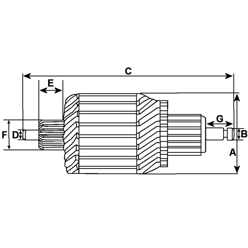 Armature for starter DENSO 028000-5000 / 028000-5541 / 028000-5542