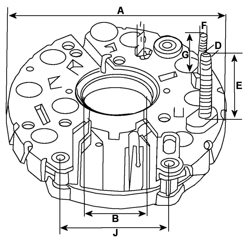 Piastra diodi per l'alternatore Bosch 0120300518 / 0120300519 / 0120300522