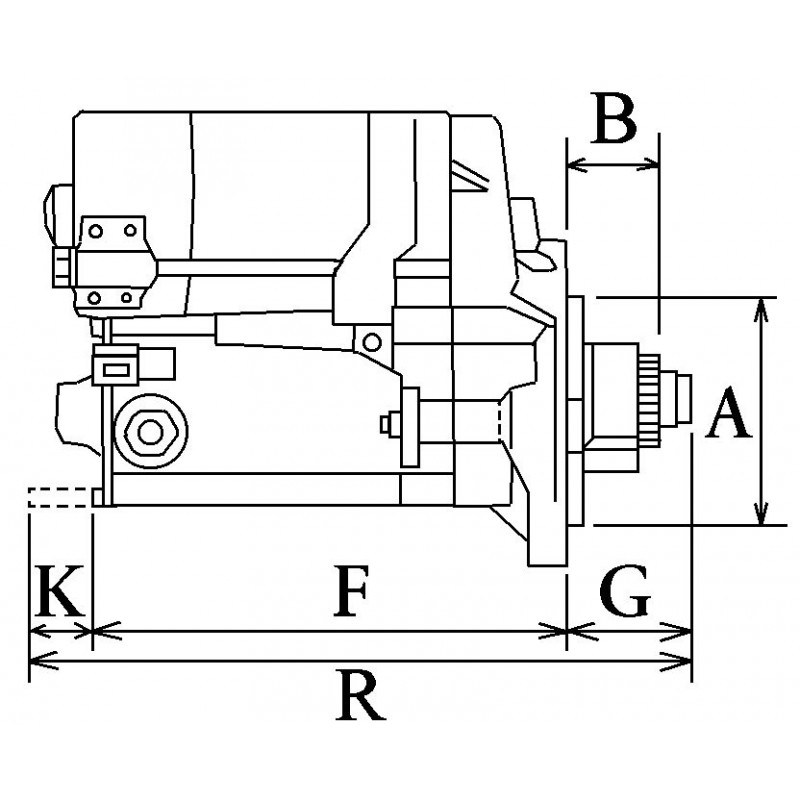 Démarreur remplace 228000-9800 / 228000-9801 Kubota 1.4 kw