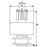 Pignone per motorino di avviamento Bosch 0001312108 / 0001312109 / B001335003