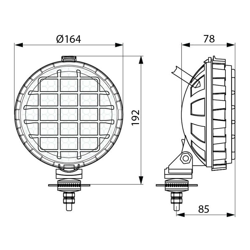 Work Lamp Round 136 mm H3
