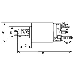 Relè / Solenoide per motorino di avviamento Hitachi S13-527A / S13-527B / S13-527