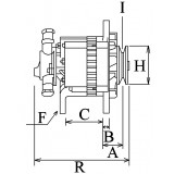 Alternatore sostituisce Hitachi LR150-425B / LR150-425 / Nissan 23100-0f000