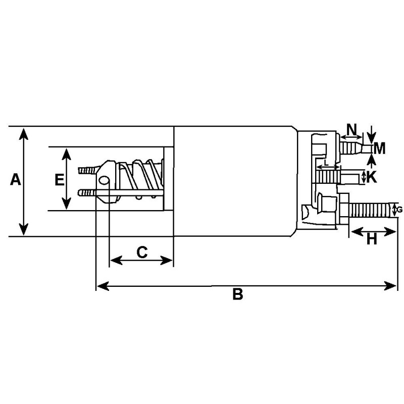Magnetschalter für anlasser HITACHI S12-61 / S12-79 / S12-88 / S13-06A / S13-14