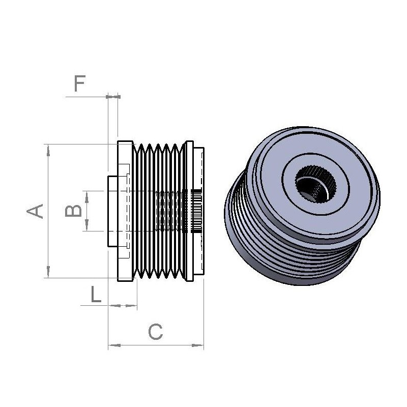 Pulley pour alternator VALEOSG15L036 / TG15C058 / TG15C091