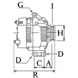 Alternator replacing VALEO Tg17c026 / 2542845 / 2542845A 
