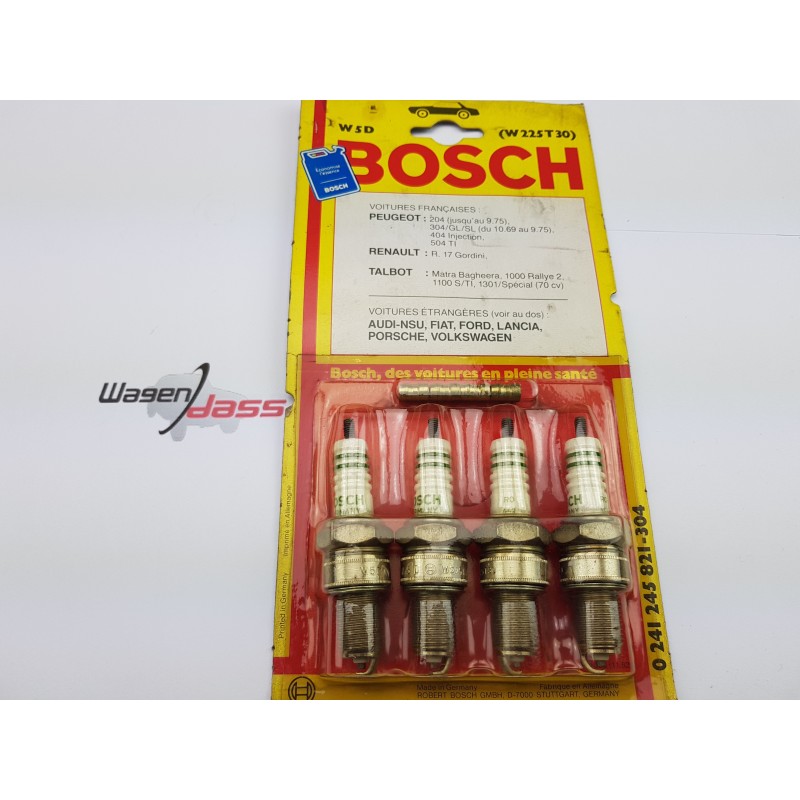 Jeu de 4 bougie d'allumage Bosch W5D pour 204 / 404 / R17