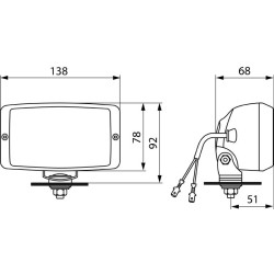 Jeu de 2 Phare longue portée rectangulaire homologué Jeu de 2 Phare longue portée rectangulaire homologué