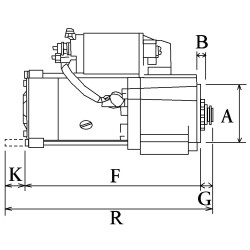 Motor de arranque sustituye Hitachi S14-102 / Yanmar 129940-77010