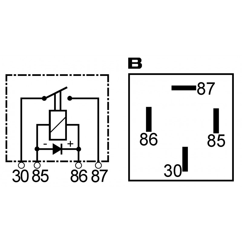 Mini relais 12 V / 40 A avec diode 