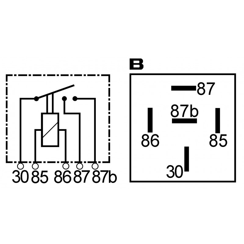 Mini relais 12 V, 2x15 A
