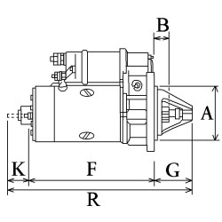 Motor de arranque  sustituye Mitsubishi M2T88271 / M2T87971 / M2T87072ZT