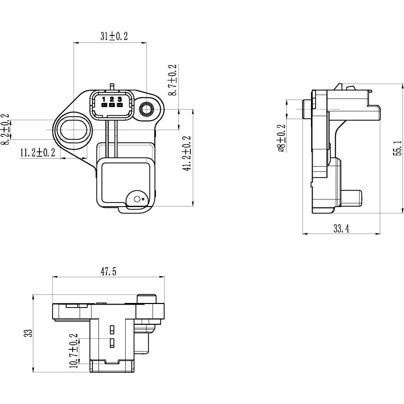 Capteur de position remplace BMW 13627808449 / Peugeot 966438 / Ford 8S6Q9E731AA7280 