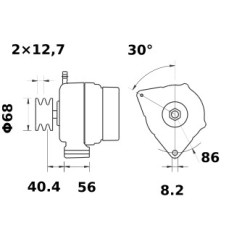 Alternator replacing MAHLE MG81 / IA0907 / AAK5174 / 11201907