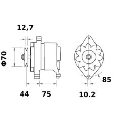 Lichtmaschine Ersetzt MITSUBISHI A002TC1391ZC / A002TC1391ZE