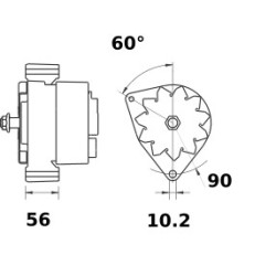 Alternateur MAHLE MG165 / AAK3869 / AAK4954 / AAK4990 / IA1473 / MG165 