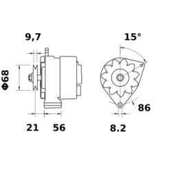 Alternatore MAHLE 11201446 / AAK1105 / AAK1118 / AAK1144 / AAK3553 /
