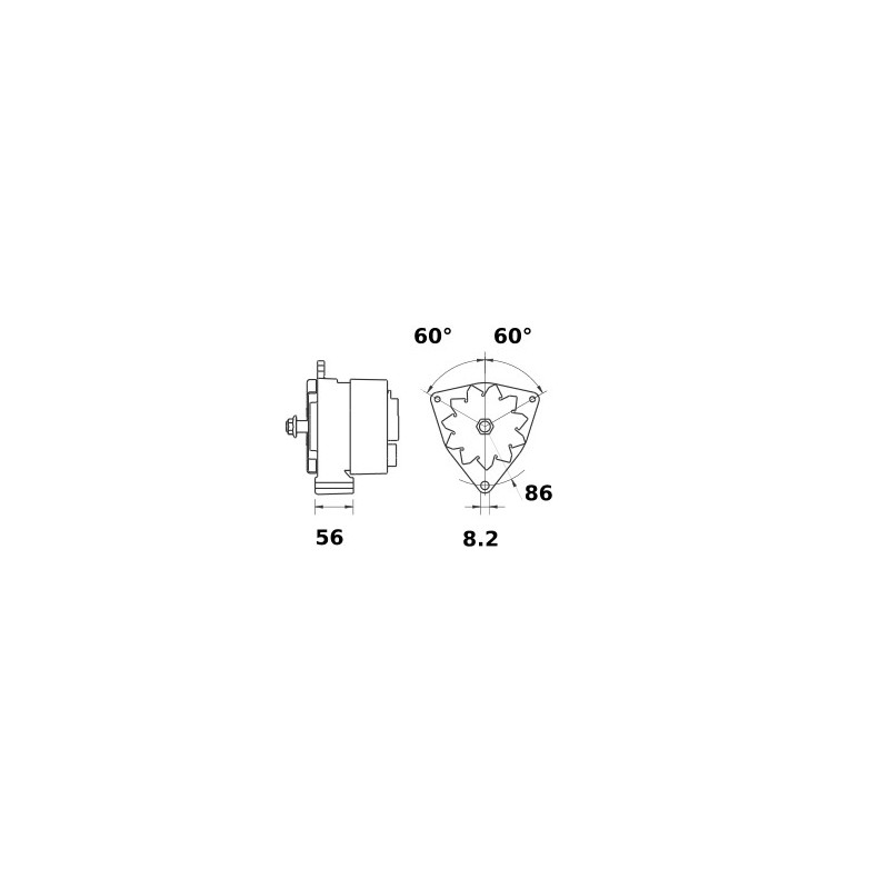 Alternador MAHLE IA1080 / AAK4347 / 11203403