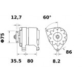 Alternator MAHLE AAK1345 / IA0505 / 11201505 / MG207 /
