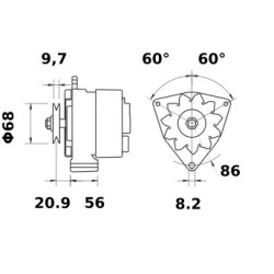 Alternateur MAHLE IA0914 / AAK3321 / 11201914 / MG210