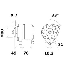 Lichtmaschine MAHLE IA0691 / AAK4552 / 11201691 / MG211