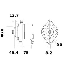 Alternateur MAHLE IA1200 / AAK4301 / 11203256 / MG221