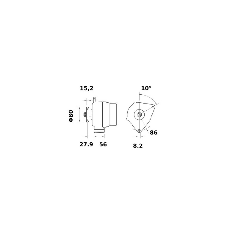 Alternateur marque MAHLE IA0668 / AAK5116 / 11201668