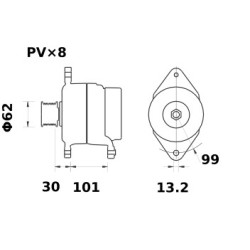 Alternator replacing MITSUBISHI A002TC1391ZC / A002TC1391ZE