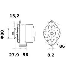 Alternateur marque MAHLE MG278 / IA0655 / AAK3331 / AAK1356 Alternateur marque MAHLE MG278 / IA0655 / AAK3331 / AAK1356