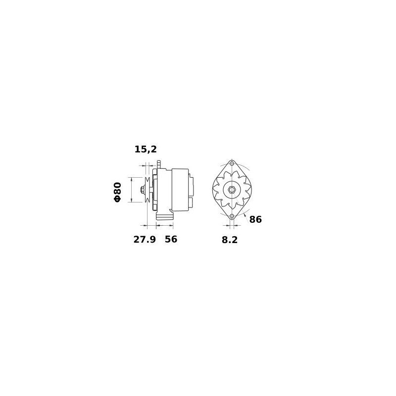 Alternateur marque MAHLE MG278 / IA0655 / AAK3331 / AAK1356 Alternateur marque MAHLE MG278 / IA0655 / AAK3331 / AAK1356