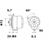 Alternator replacing MAHLE MG283 / IA0504 / AAK1344 / 11.201.504