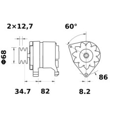 Alternatore marchio MAHLE MG284 / AAK1817 / 11203667