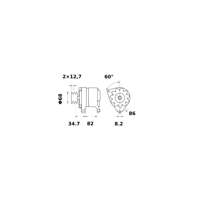 Alternator brand MAHLE MG284 / AAK1817 / 11203667
