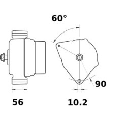 Alternador sustituye ISKRA/MAHLE AAK5142 / AAK5143 / AAK5334 / AAK5568 / MG312 / IA1026