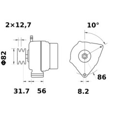 Lichtmaschine marke ISKRA / MAHLE AAK5708 / MG349 / 11203551 / IA1354
