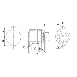 Alternador sustituye ISKRA/MAHLE AAK5145 / 11201800 / MG359 / IA0800