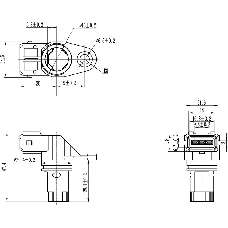 Capteur d'allumage sostituisce Bosch 0986280412 / Renault 8200038472 / Hella 6PU009121-391