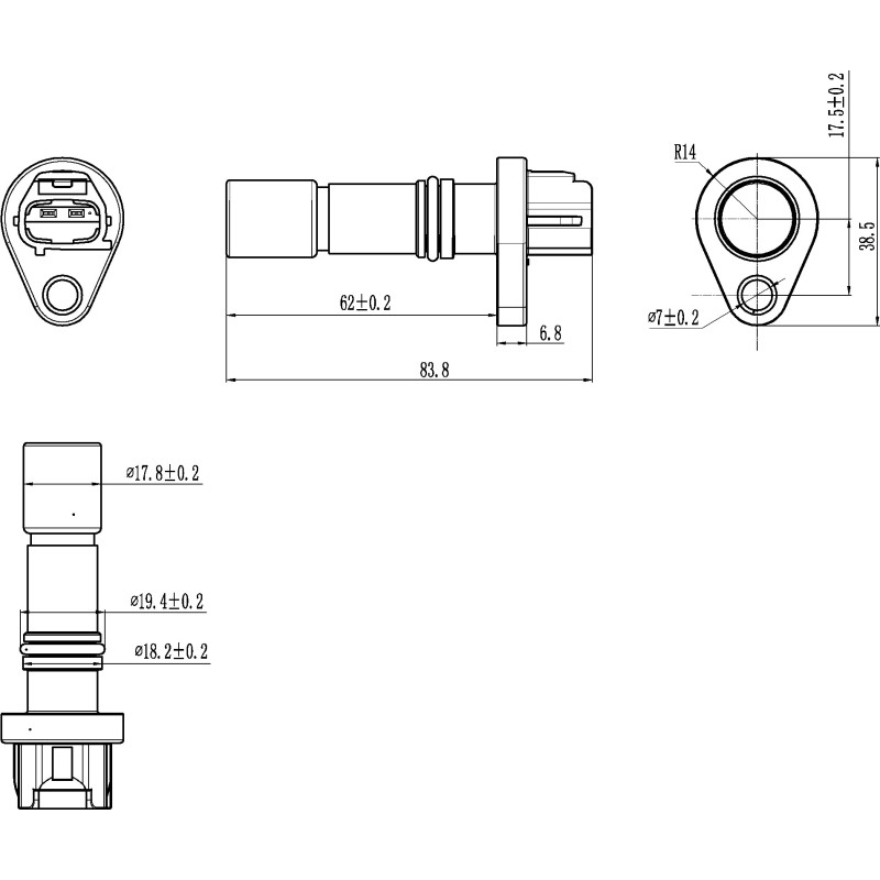 Sensore di posizione sostituisce PSA 1920HW / Toyota 90919-05062 / 90919-W5002