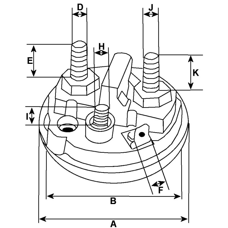 Solenoide / solenoide per motorino di avviamento Bosch 0001230003 / 0001230005